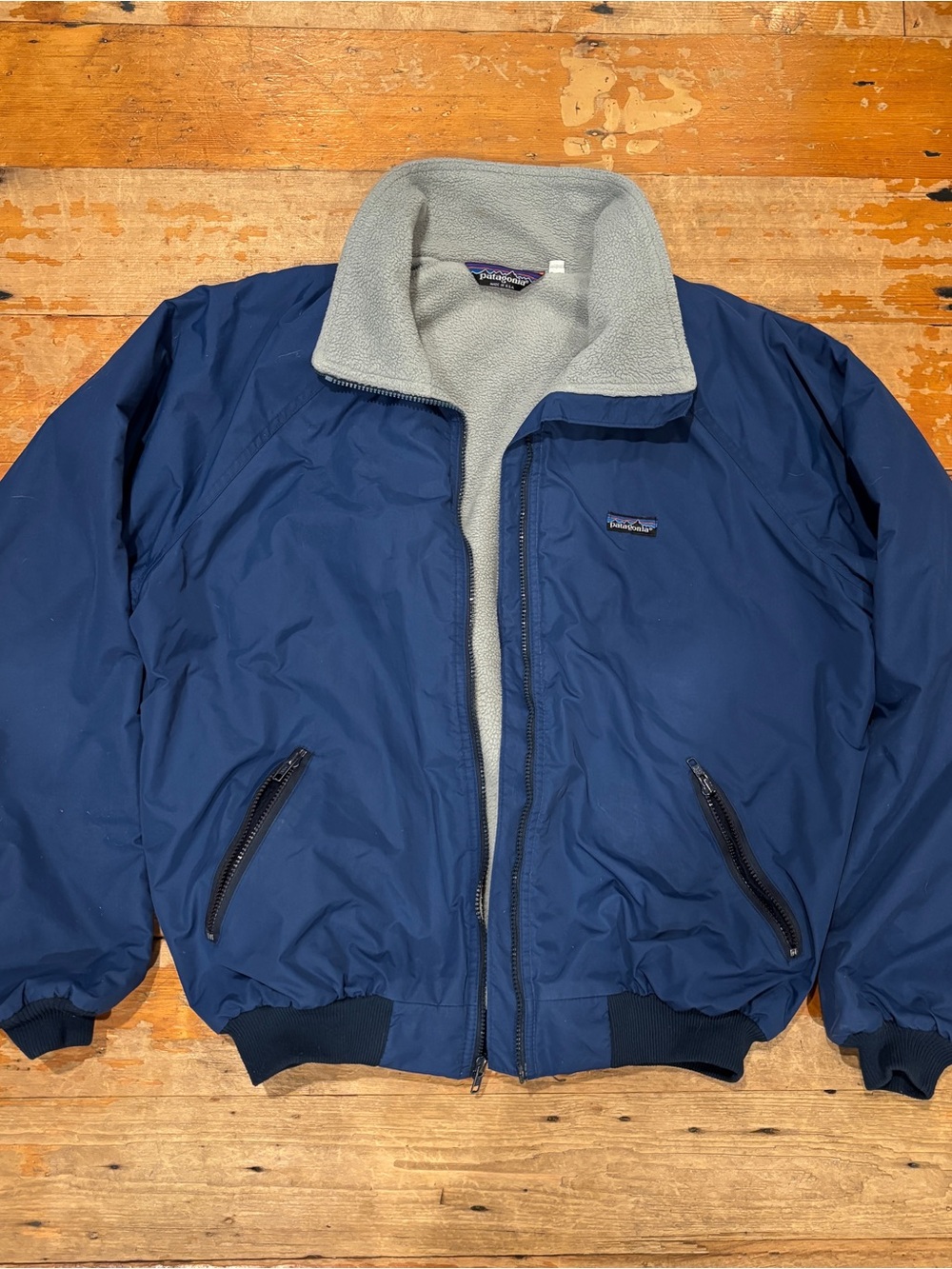 VTG 80’s Patagonia Shelled Synchilla Blue  Bomber Jacket, Men’s XL, Made In USA